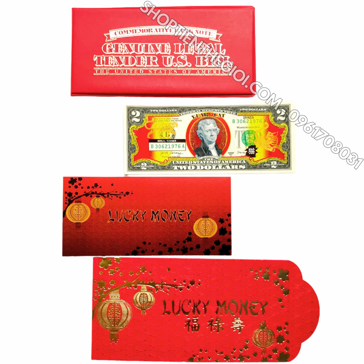 Tiền Năm Sinh 2 USD Hình Con Mèo Mạ Vàng 2023 - SP005990